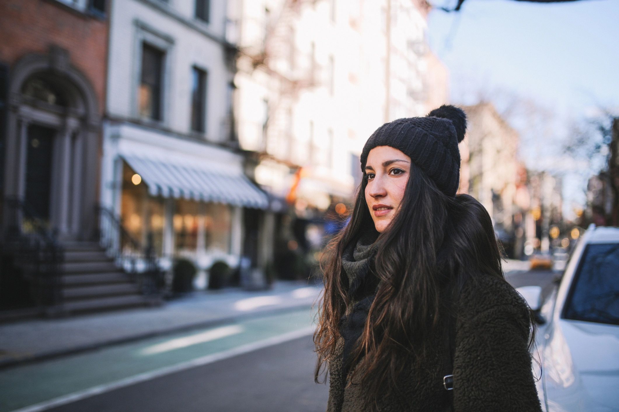 Street portrait in an urban setting